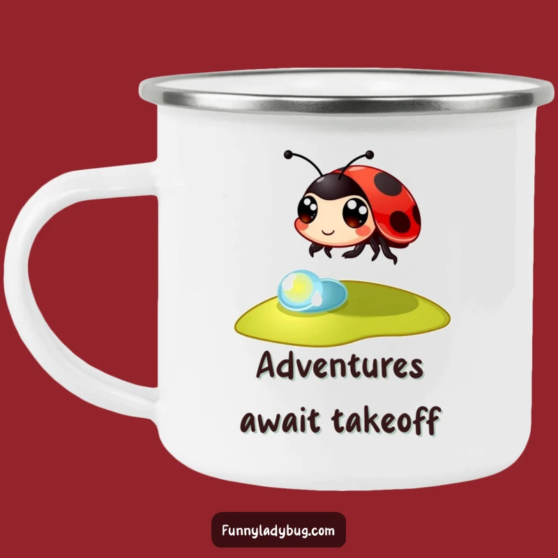 Funny Ladybug Camping Mug: Enjoy Adventures with This Bouncy Insect's Spirit