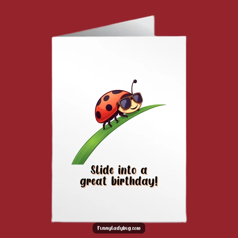 Free Printable Birthday Card: Cool Ladybug Slides, Funny Downloadable Gift