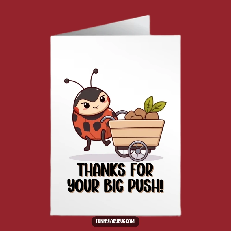 Free Printable Thank You Card: Determined Ladybug's Effort, Funny Downloadable Gift